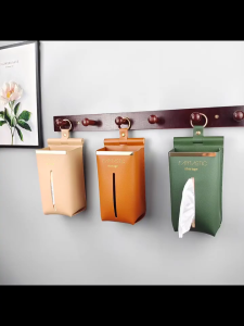 【Online】 Tranquil Creative แขวนกล่องเก็บทิชชูติดผนังผู้ถือเนื้อเยื่อผ้าเช็ดตัวคอนเทนเนอร์ Napkin Case Home Organizer