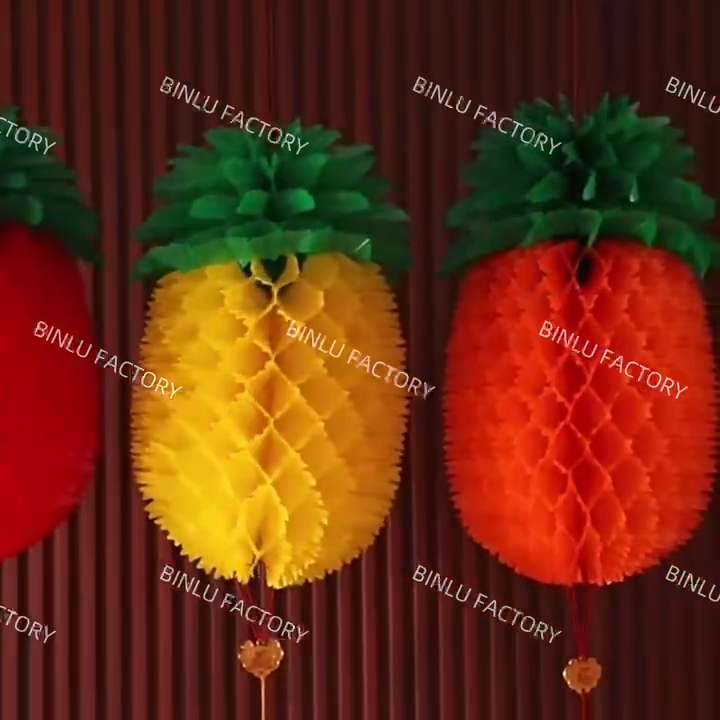 BINLU BUY 1 TAKE 1 24INCH Red Lantern Chinese Lantern Pineapple Chinese Lantern Parol Decoration Pineapple Decoration Pineapple Lantern for Christmas Decorations Pinya Parol Christmas Lanterns & Chinese New Year Decorations Fengshui Lucky Charm