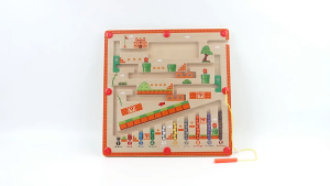 BabyCare Montessori Wooden Magnetic Color And Number Maze Mushroom House Bead Maze Puzzle Toy Intellectual Development Children Education Toys - 6403