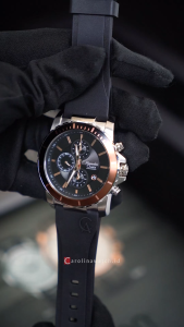 Jam Tangan Pria Alexandre Christie Chronograph AC 6141 MCRSSBARG Black Dial Black Rubber Strap