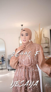 YESAYA Gamis Pesta Mewah Terbaru Full Shimmer Silk 26440