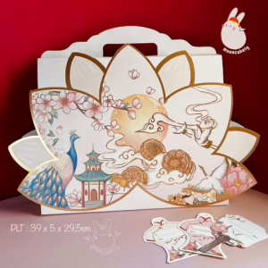 (5pcs) Kotak Mooncake sekat 4| K9412A dus Kue Bulan| Box Packaging (100-150g) K94