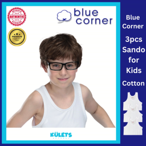 Wholesale 3 Pieces Blue Corner Cotton Sando for Boys White Inner Wear for Kids Boys Toddler Teens Up To 18 Years Old