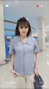 CALISSA FASHION BISA COD KEMEJA/ATASAN WANITA KANTOR/OFFICE STYLE KOREA LENGAN PANJANG MODEL KAGURA