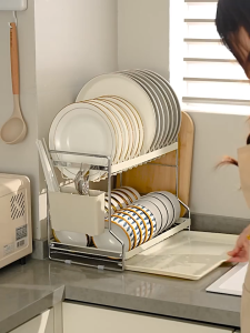 Sink Dish Rack Stainless Steel Dish Rack Kitchen Stacking Kitchen Utensils With Accessories