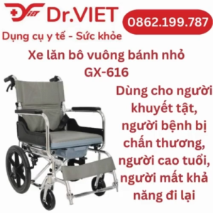 Xe lăn bô vuông bánh nhỏ GX-616