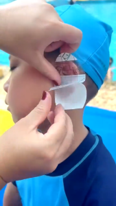 Jin.Lucky สติกเกอร์ กันน้ำ สําหรับติดที่ครอบหู สําหรับเด็ก เล่นกีฬาทางน้ำ