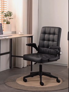 [อัพเกรดใหม่ รุ่นแข็งแรงขึ้น]Home shopping เก้าอี้คอมพิวเตอร์ปรับสูงต่ำได้แบบใช้ในบ้าน ที่พักแขนแบบพับได้ ประหยัดพื้นที่