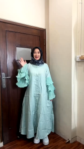 Gamis Lebaran ZENA Terompet Wanita Kondangan Mewah Elegan Muslim Terbaru