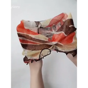 [HCM] Khăn Lụa Vàng Thanh Lịch Và Thời Trang Với Tai Gỗ Ngọc Trai Khăn Quàng Cổ Thay Đổi Ren Vàng Khăn Quàng Cổ Thời Joyee810