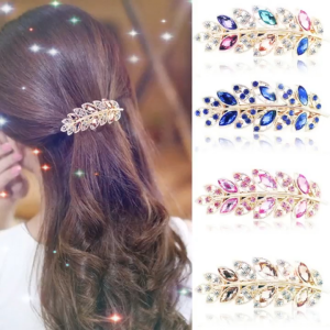 Good luck befalls! Korean Luxury Rhinestone Spring Hair Clip Elegant Artificial Crystal Sweet Style Womens Back Hair Clip Hair Clip Hair Top Clip Ponytail Hair Clip Luxury Jewelry Crystal Hair Clip Flower/Leaf Gorgeous Hair Ornament