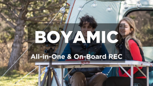 BOYA BOYAMIC 3 in 1 Wireless Microphone with 15 hours of Onboard Recording & HD Noise Cancellation with 50 hours of Battery Life 300M Wireless Transmission 8GB Storage Wireless Charging OLED Screen 3 Output Modes and Lavalier Microphone