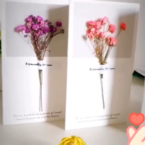 Dried Flower Blessing Card for Christmas New Year Gift Birthday Business Thank-you Greeting Cards