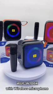 ลำโพงบลูทูธไร้สาย WUF-106K พร้อมไมค์ในตัว เสียงคุณภาพสูง พร้อมไฟ RGB และแบตเตอรี่ลิเธียม