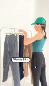 Wendy Slim ทรงกระบอกเล็ก Issa Apparel ไม่มีหูและไม่มีจีบหน้าผ้านุ่มใส่สบายกางเกงสีดำกางเกงขายาวกางเกงผู้หญิง S-4XL เอวสูงตะขอหน้า กางเกงขายาวผู้หญิง ใส่ทำงาน กางเกงขายาว กางเกงทรงสวย ไม่ต้องรีด กางเกงทำงาน ผญ กางเกงผู้หญิง