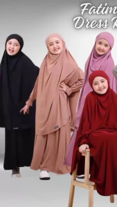 Gamis Syari Terbaru Anak Perempuan 6-10 Tahun set hijab Bahan jersy Ity Korea Nyaman Lembut Tidak Menyusut Cantik 3 Ukuran L XL XXL