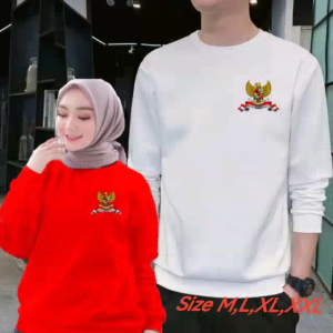 Promo Sweater Pria Wanita Garuda Nkri Kaos Hut RI 17 Agustus Baju Dirgahayu Indonesia Sweter Merdeka
