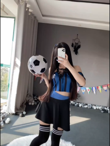 BABY FACE ชุดคอสเพลย์บอล ชุดฟุตบอล ชุดสวยๆ 🥤 เกาะอกคล้องคอ อกไล่สีแขนสั้น BF-648