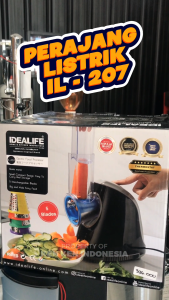 IDEALIFE Food Processor Mesin Pemotong Perajang Sayuran Listrik Daya Rendah Model 5 Pisau IL-207