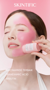 SKINTIFIC Niacinamide Bright BoostWhitening Pink Mask Stick even skin tone/reduce pores/smoother/softer/ more radiant skin Whitening Secret