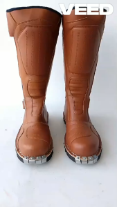 Sepatu Cross Safety Sepatu Trail Vintage Racing Sepatu Gunung Mx boots Sepatu Trabas Sepatu Cross Clasik Panjang besi 03 COKLAT MUDA