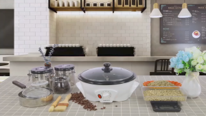 Máy rang hạt cà phê và các loại hạt tự động tích hợp điều chỉnh thời gian thương hiệu Mỹ cao cấp Cafemasy SCR-300B