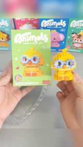 Mainan DIY satwa liar Bricks karakter kartun Nano Block Edukasi Mainan Anak Perempuan