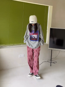 BU Baggy pants for men Y2K Korean Hiphop Harajuku style corduroy pants for men Loose casual pant men