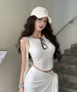 เสื้อกล้ามเสื้อคอกลม Women ผ้าคอตตอน ผู้หญิง สีพื้น รุ่น Lady PP008 WALKIN