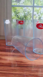 6 PCS GELAS MIKA BESAR POLOS & GLITER CRYSTAL TERBARU