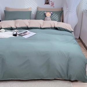 High Quality 4 in 1 Garterize Bedding Set Cotton Bed Sheet Duvet Cover Pillowcase Single Queen King