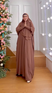 BISA COD Set Gamis Syari Abaya Kaftan Kode KALONI Bahan Kringkel Premium By Ory AjeZas Collection