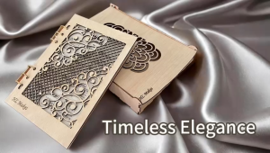 A5 Wooden Crafted Notebook/Diary with Persian Geometry Art - Includes Wooden Box - Customizable Logo & Brand Name by HL Makes