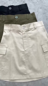 Rok Cargo Mini Wanita Hightwaist Premium Tebal Trendy Kekinian Skirt Kargo Penderk Korean Style