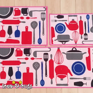 Tren-D-rugs Karpet Keset bulu alas lantai ruang tamu dapur panjang lorong runner kitchen mat anti slip murah 1 set isi 3 pcs - 50 cm x 180 cm ( 1 pc ) + 50 cm x 80 cm ( 1 pc ) + 40 cm x 60 cm ( 1 pc) - NMs