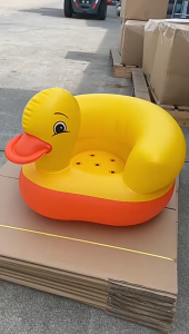 Baby Inflatable Sofa Yellow Duck Sofa Infant Chair Portable Baby Bath Toys Learning Seat for Kids