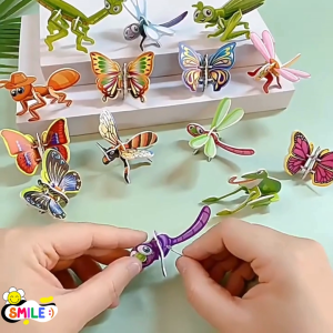 Smile😊 พร้อมส่ง💯 จิ๊กซอว์กระดาษ 3 มิติ ขนาดเล็ก ของเล่นเสริมการเรียนรู้สําหรับเด็ก ปริศนาสามมิติแสนสนุก โมเดลต่างๆ ของเล่นเด็ก ของเล่นเสริมพัฒนาการ จิ๊กซอ