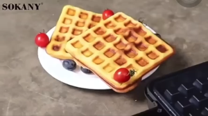 เครื่องทำวาฟเฟิล การควบคุมอุณหภูมิ 4 บล๊อค เตาวาฟเฟิล เตาทำโดนัท พร้อมส่งจากไทย