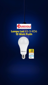 Durevole Lampu Bohlam Led A3-3-KD6 15 Watt Putih