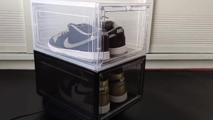 Tolsen กล่องใส่รองเท้าพลาสติกแข็งใส สามารถซ้อนได้หลายชั้น ฝาเปิดด้านหน้า แข็งแรงมาก