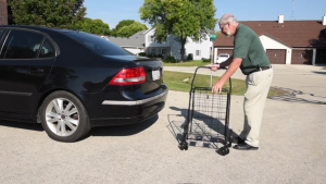 SG Stock Aluminium Grocery Shopping Cart Trolley Heavy Duty Foldable Shopping Cart with Rear Basket Large Utility Trolley