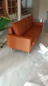 Ghế sofa băng phòng khách 1m80 nâu bò cao cấp - sofa da simili nâu - hỗ trợ mang lên chung cư ở hcm và khu vực lân cận