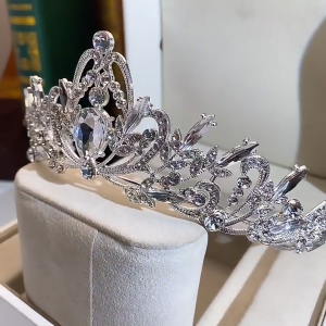 Baroque Crystal Kids Crowns Princess Tiara for Wedding Pageant Party Prom Birthday Graduation Luxurious Queen Headpiece Bridal Hair Accessory