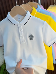 เสื้อเชิ้ตคอปกแขนสั้น ใส้ได้ทั้งเด็กผู้ชายและหญิง ใส่สบาย เหมาะสำหรับเด็กอายุ 2 - 12 ปี