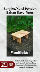 Bangku Kayu Jongkok Kursi Kayu Pinus Premium Kursi Duduk Pendek Dingklik KayuKursi Wc Jongkok