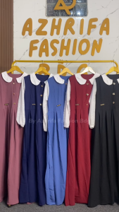 Gamis Amira Crinkle Mix Brukat: Busui Friendly & Elegan