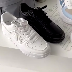 MK OLSHOP01 Sepatu Wanita Sekolah Hitam Putih Sneakers Wanita Import Premium Best Quality