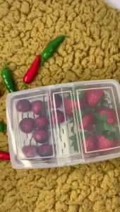 BOSSLU Tempat Penyimpanan Bumbu Kulkas Dengan 2 Slot Sekat Penyimpanan Rempah