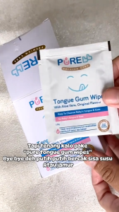 Purebb Tongue & Gum Wipes: Membersihkan Rongga Mulut Bayi Lidah & Gusi Bayi (Stroberi & Original)