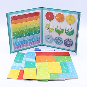 Fraction Learning Math Toys Wooden Magnetic Fraction Book Set Parish Teaching Aids Arithmetic Learning Educational Children Toys Magnetic Fraction Learning Math Toy Montessori Arithmetic Teaching Aids Wooden Book Educational Toys For Children Christmas